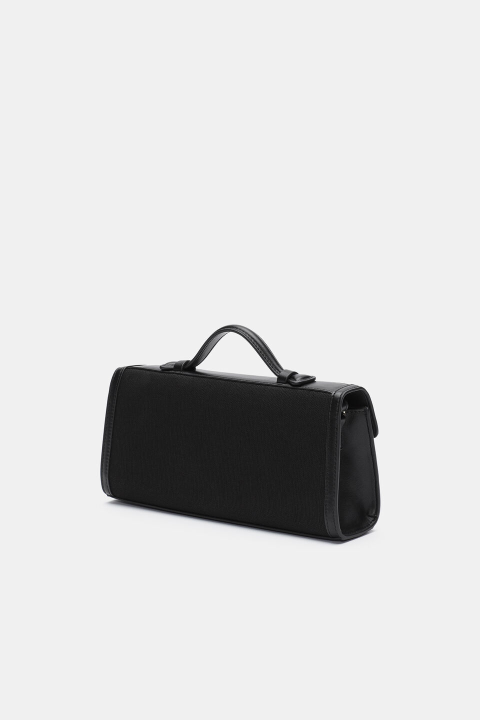 Textured Fabric Clutch  Black