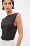Boat Neck 90s Top  Black  hi-res