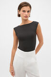 Boat Neck 90s Top  Black  hi-res