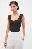 Boat Neck 90s Top  Black  hi-res