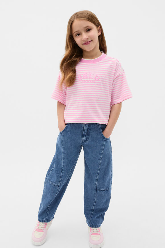 Core Stripe Logo Tee  Candy Pink  hi-res