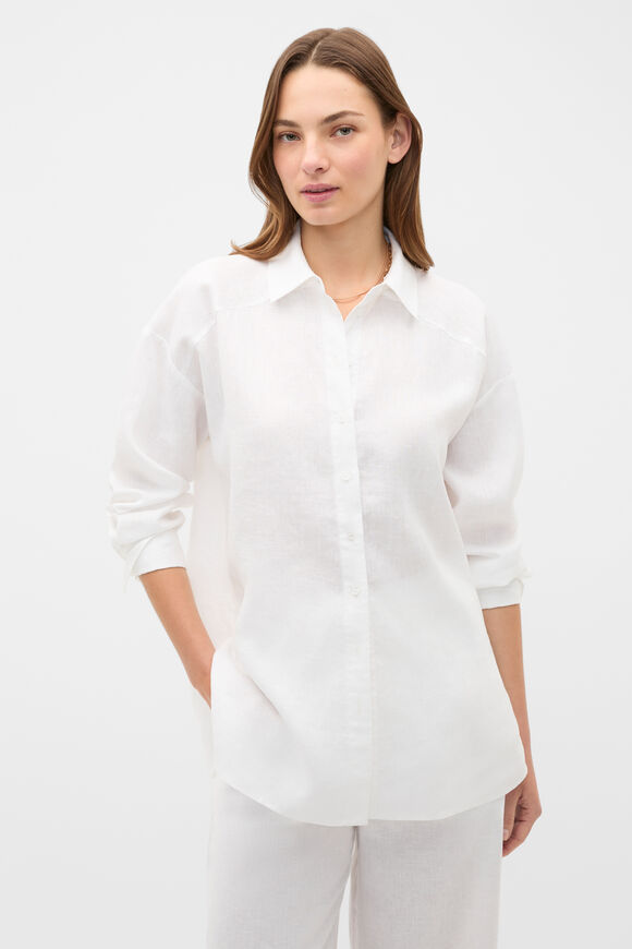 Core Linen Oversized Shirt  Whisper White  hi-res