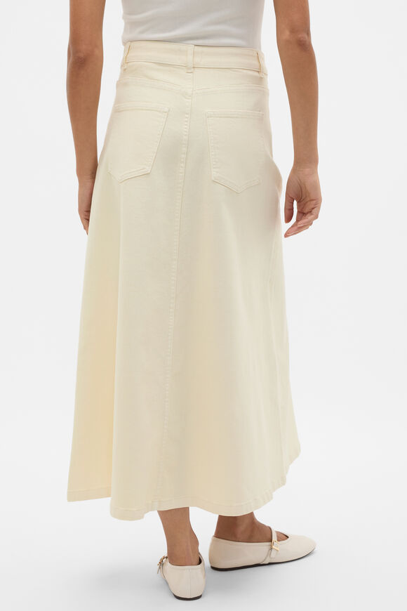 Denim Midi Skirt  Coconut Cream  hi-res