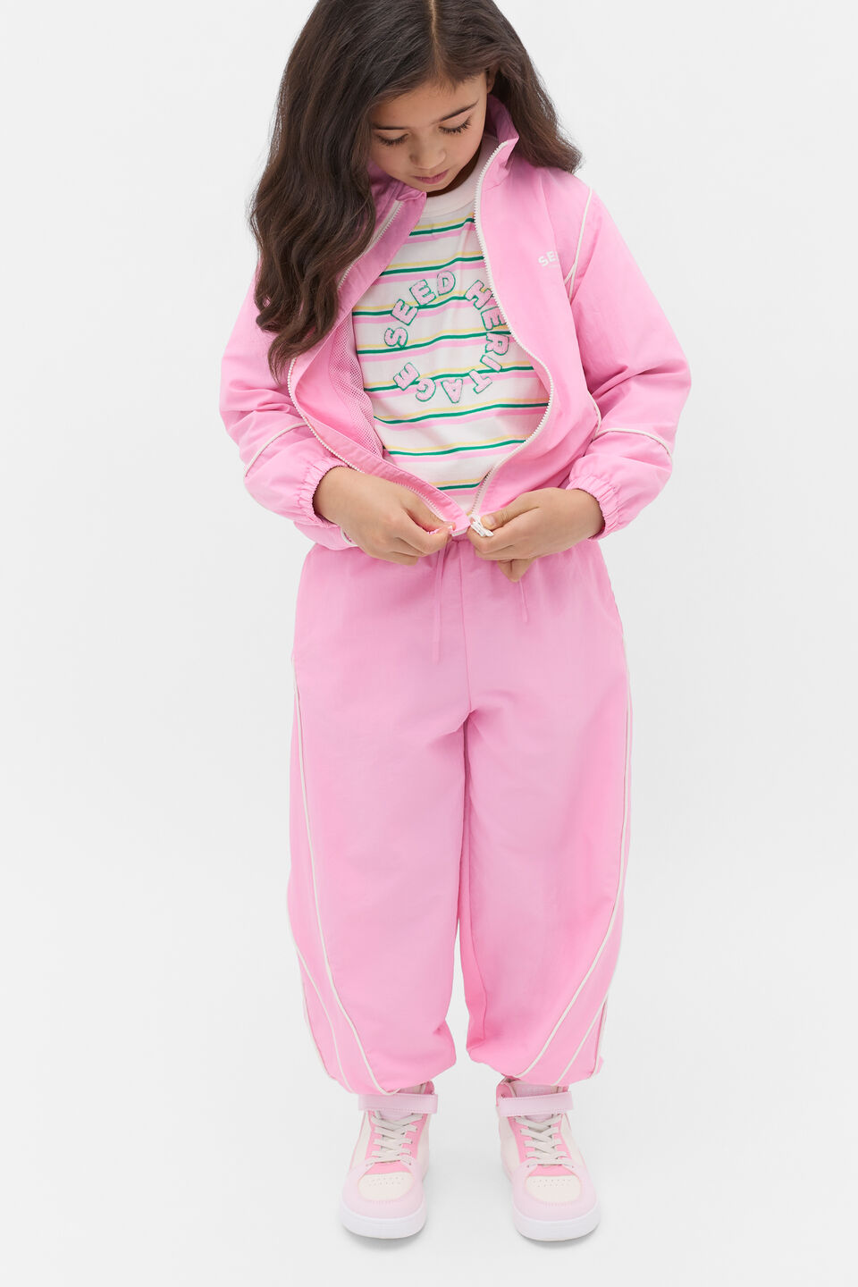 Piped Parachute Pant  Candy Pink