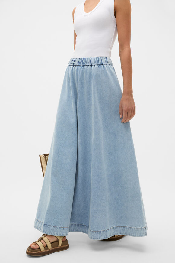 Soft Denim Circle Skirt   Chalk Blue Wash  hi-res