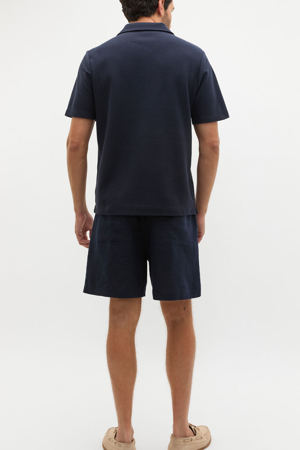Half Zip Polo  Midnight Blue