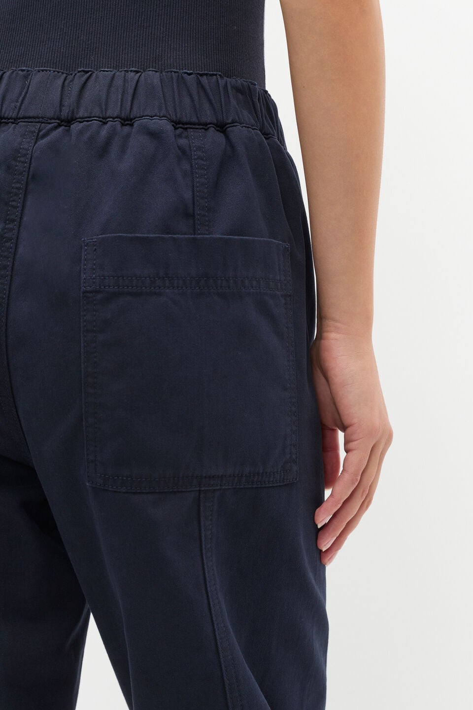 Casual Cotton Tapered Leg Pant  Twilight Blue
