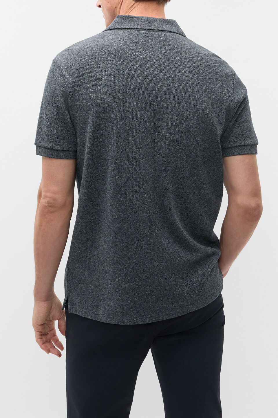 Textured Polo  Midnight Blue