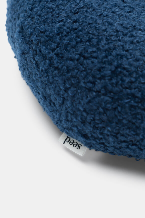 Blue Boucle Initial Cushion  R  hi-res