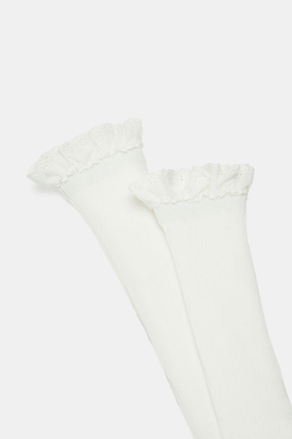Knee High Frill Sock  Vanilla  hi-res