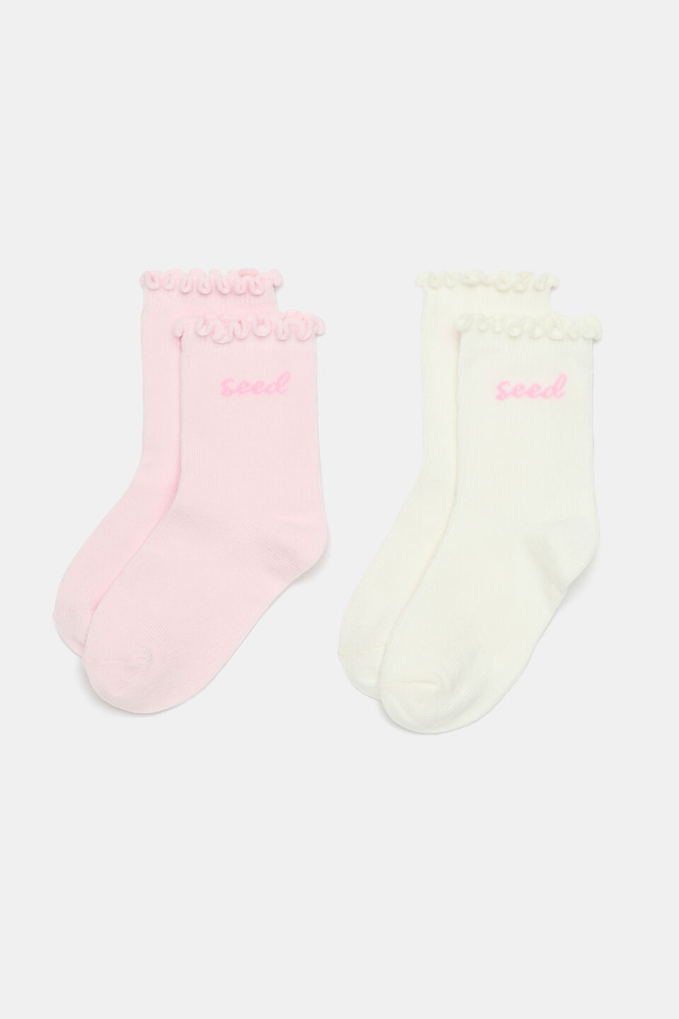 Cursive Seed Sock 2 Pack  Pink Lemonade