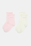 Cursive Seed Sock 2 Pack  Pink Lemonade  hi-res