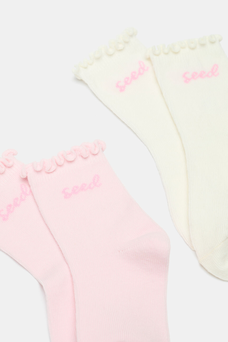 Cursive Seed Sock 2 Pack  Pink Lemonade