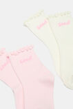 Cursive Seed Sock 2 Pack  Pink Lemonade  hi-res