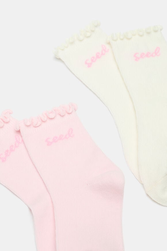 Cursive Seed Sock 2 Pack  Pink Lemonade  hi-res