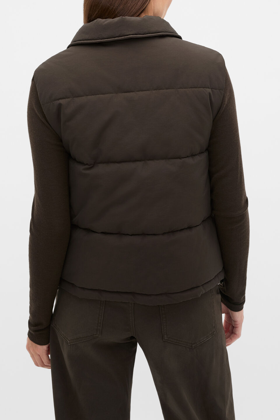 Casual Puffer Vest  Coffee Bean