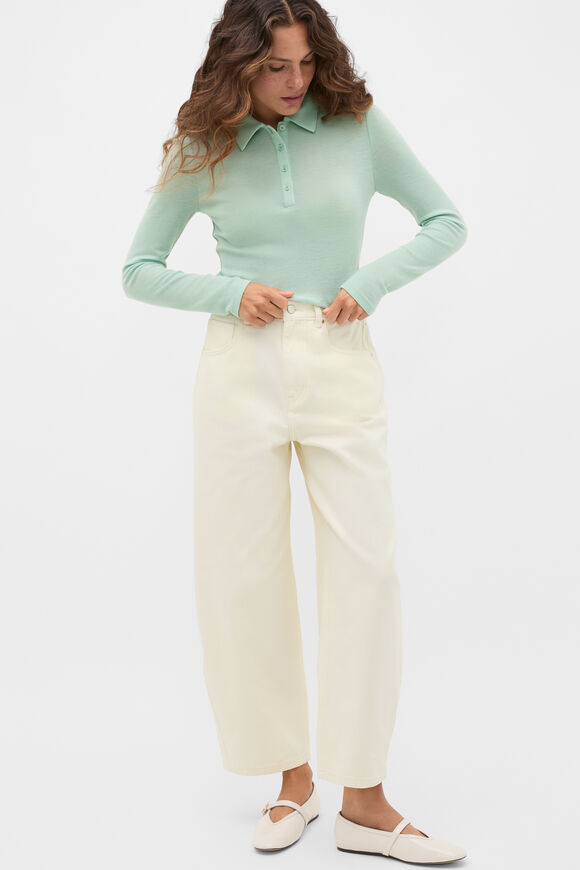 Australian Merino Henley Top  Soft Moss  hi-res