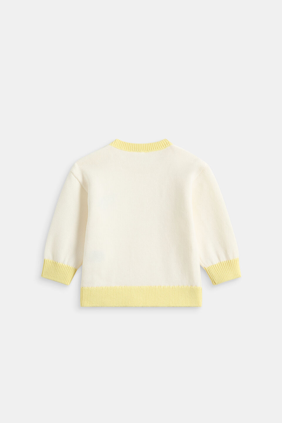 Contrast Rib Knit Sweater  Classic Cream