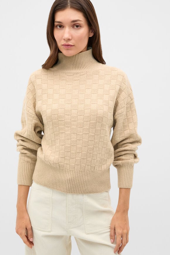 Crosshatch Slouch Knit  Cashew Cream  hi-res