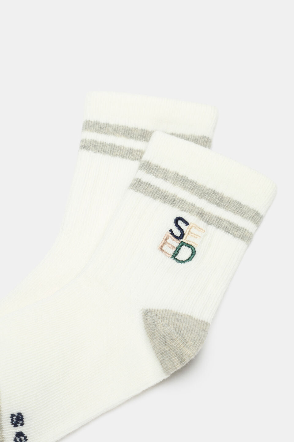 Quad Logo Rib Sock  Grey