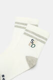 Quad Logo Rib Sock  Grey  hi-res
