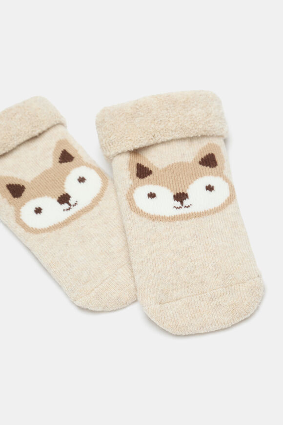 Newborn Terry Fox Sock  Oat Marle  hi-res