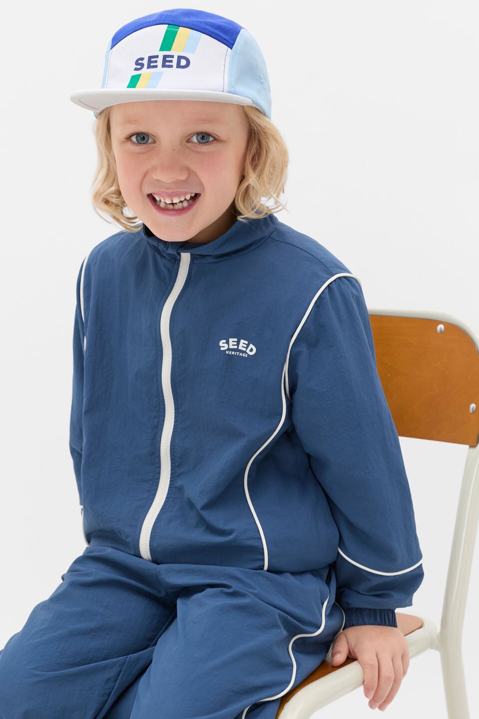 Piped Spray Jacket  Washed Navy
