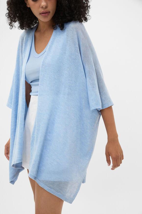 Fine Knit Poncho  Chalk Blue  hi-res
