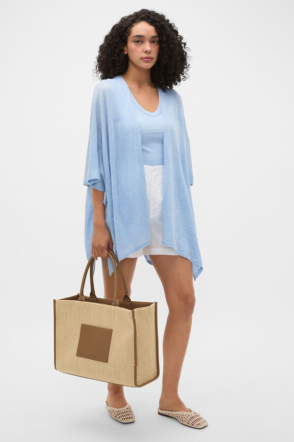 Fine Knit Poncho  Chalk Blue  hi-res