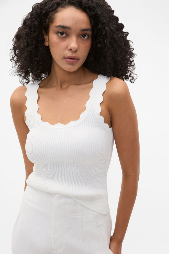 Scallop Knit Top  Whisper White  hi-res