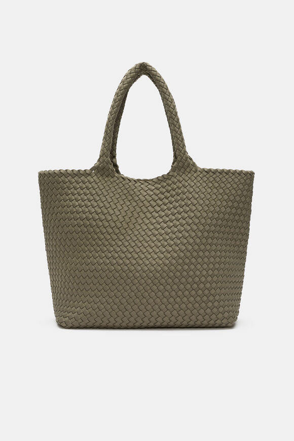 Woven Textured East West Tote  Caper  hi-res