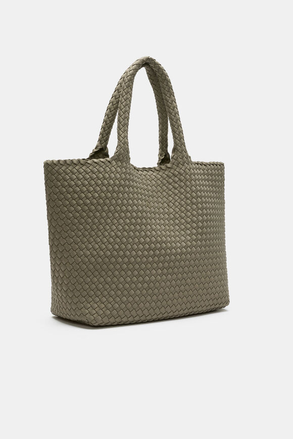 Woven Textured East West Tote  Caper  hi-res