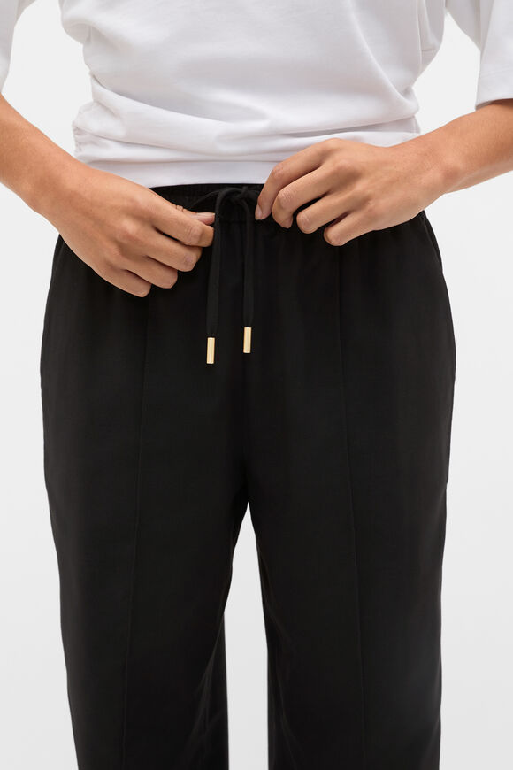 Elasticated Tie Front Pant  Black  hi-res