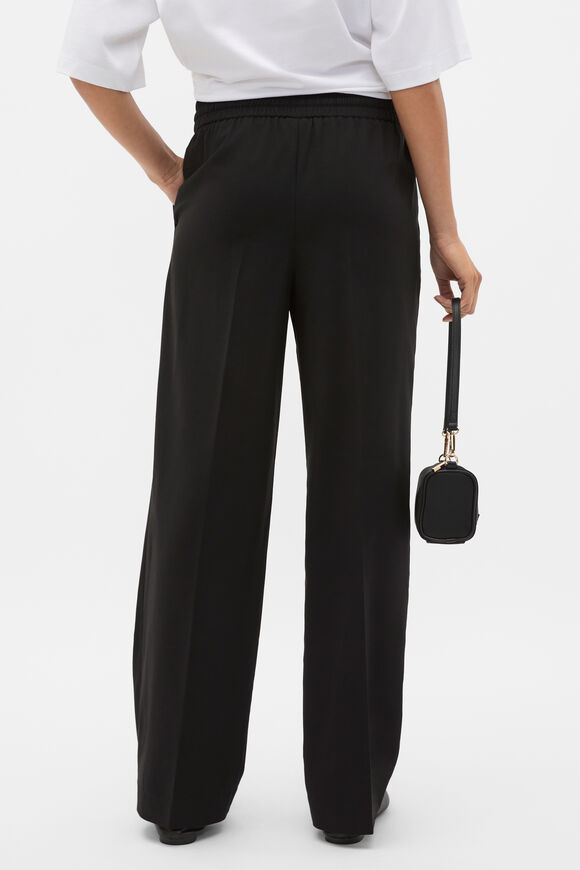 Elasticated Tie Front Pant  Black  hi-res