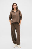 Terry Zip Neck Sweat  Chestnut  hi-res