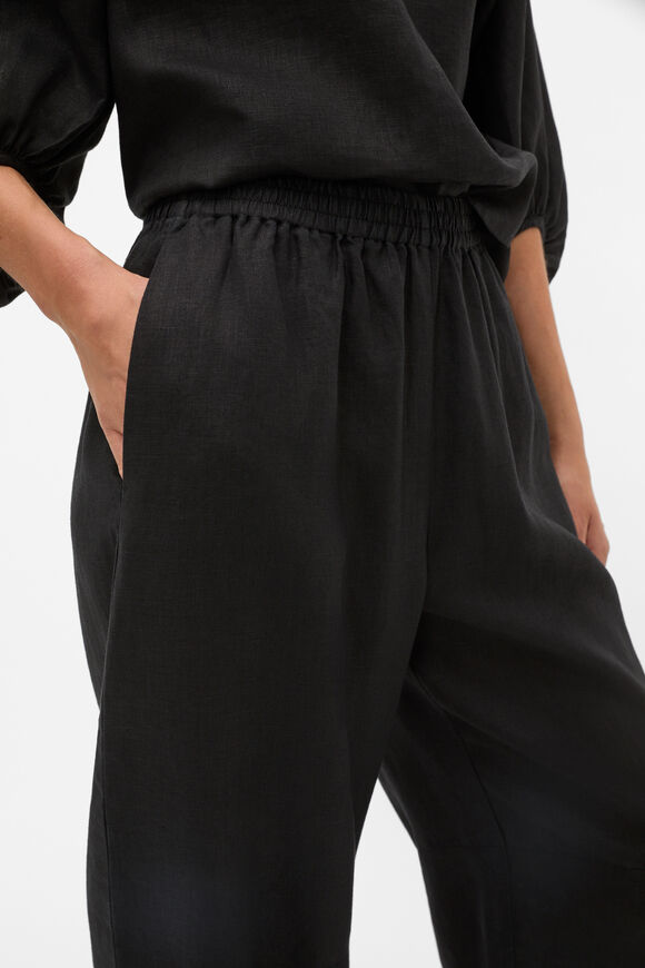 Core Linen Soft Barrel Leg Pant  Black  hi-res