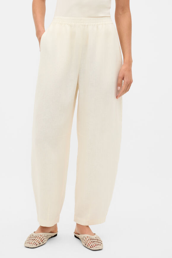 Core Linen Soft Barrel Leg Pant  Coconut Cream  hi-res