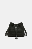 Woven Textured Bucket Bag  Black  hi-res
