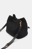 Woven Textured Bucket Bag  Black  hi-res