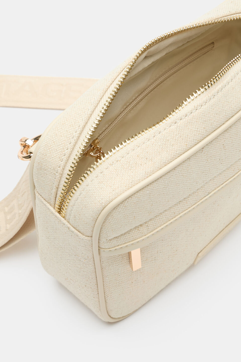 Mini Canvas Crossbody Bag  Natural