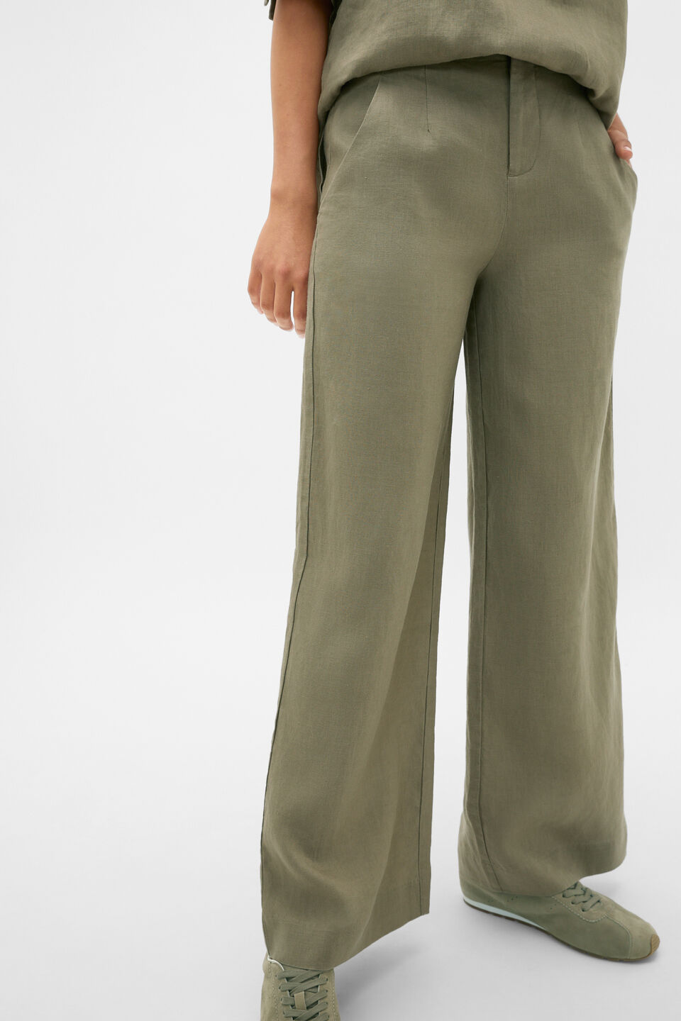 Core Linen Waisted Pant  Caper