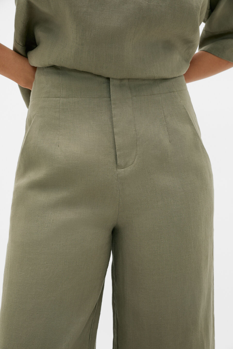 Core Linen Waisted Pant  Caper