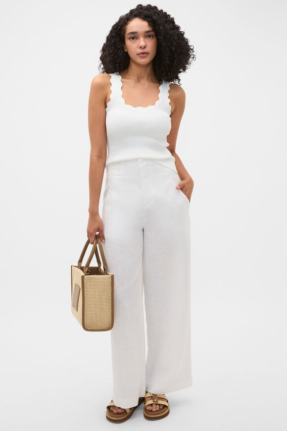 Scallop Knit Top  Whisper White  hi-res