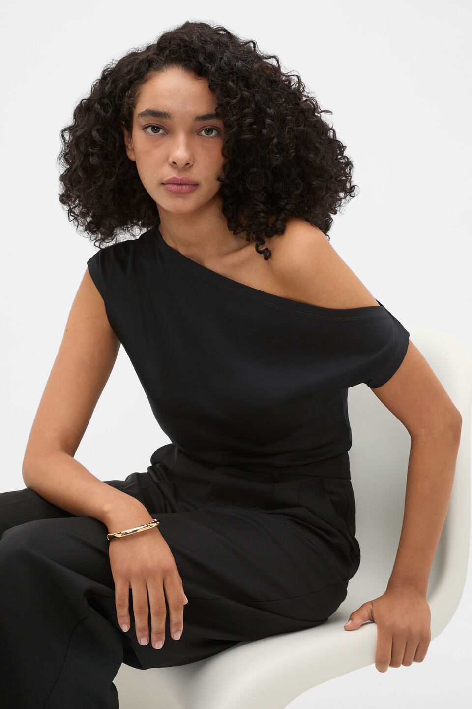 Jersey Drape Top  Black
