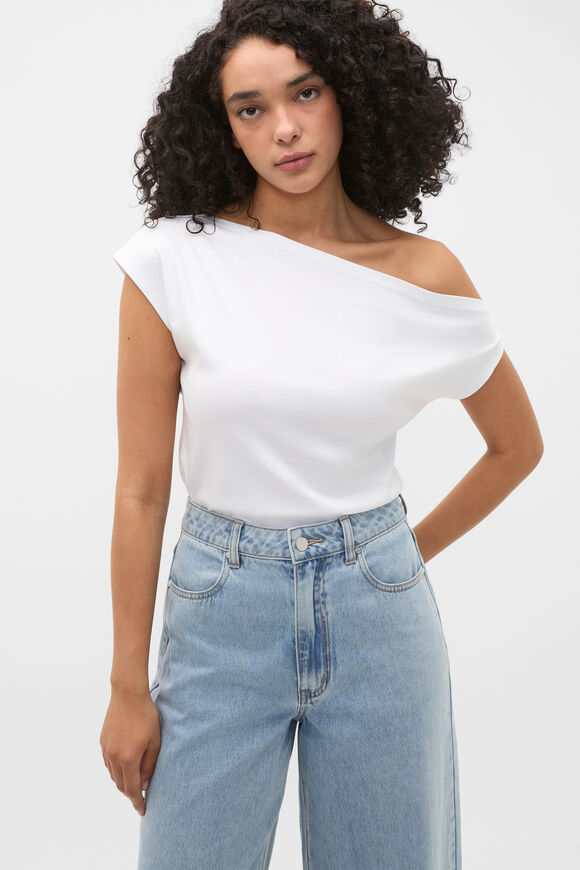 Jersey Drape Top  Whisper White  hi-res