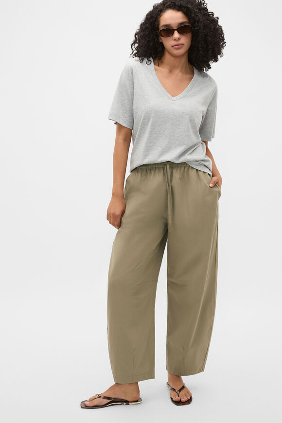 Cotton V Neck Relaxed Tee  Feather Grey Marle  hi-res