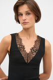Lace Rib Tank  Black  hi-res