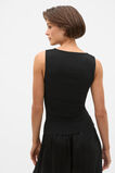 Lace Rib Tank  Black  hi-res