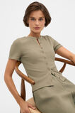 Button Through Rib Top  Caper  hi-res