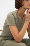 Button Through Rib Top  Caper  hi-res